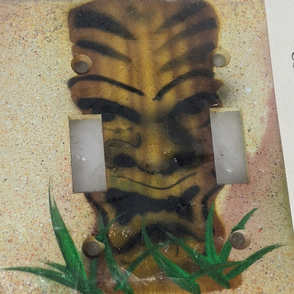 Tropical Tiki Triple Light Switch Plate Vintage - Picture 6 of 8